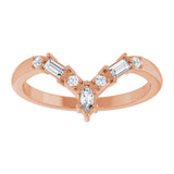 14K Gold Marquise Natural Diamond Contour Band - 1/5 CTW - Rose Gold - view 3