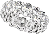 14K Gold Oval Lab-Grown Diamond Low Profile Eternity Band - 5.2x3.9mm Stones - White Gold - view 5