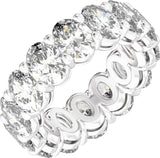 Platinum Oval Natural Diamond Low Profile Eternity Band - 5.2x3.9mm Stones