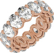 14K Gold Oval Natural Diamond Low Profile Eternity Band - 7x5mm Stones - Rose Gold