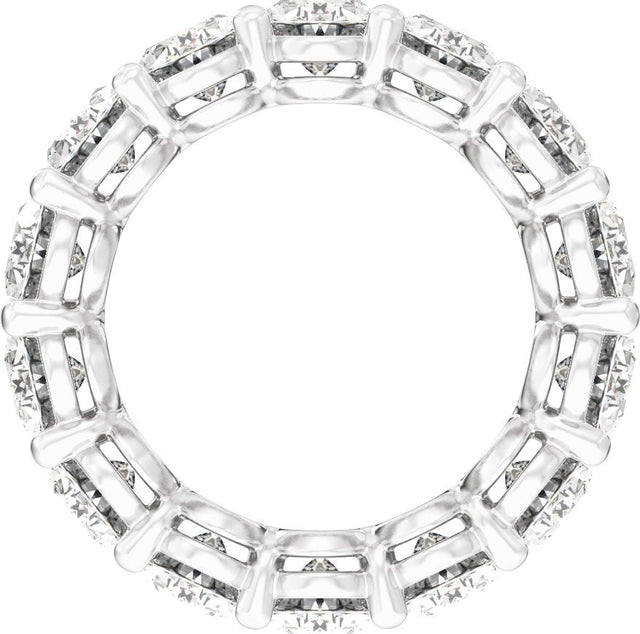 Platinum Oval Lab-Grown Diamond Low Profile Eternity Band - 7x5mm Stones - view 2