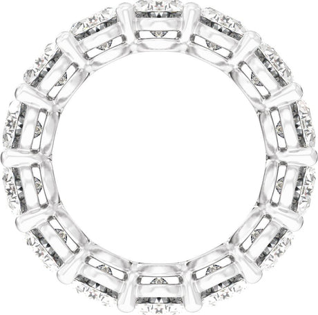 Platinum Oval Natural Diamond Low Profile Eternity Band - 5.2x3.9mm Stones - view 2