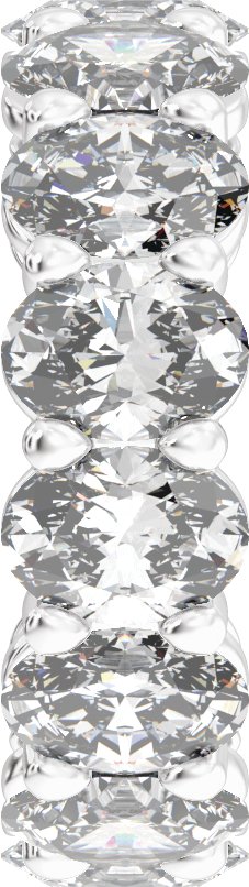 Platinum Oval Natural Diamond Low Profile Eternity Band - 6.1x4.5mm Stones - view 4