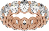 14K Gold Oval Lab-Grown Diamond Low Profile Eternity Band - 5.2x3.9mm Stones - Rose Gold - view 3