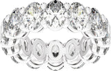 14K Gold Oval Lab-Grown Diamond Low Profile Eternity Band - 5.2x3.9mm Stones - White Gold - view 3