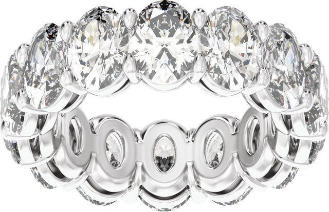 Platinum Oval Lab-Grown Diamond Low Profile Eternity Band - 6.1x4.5mm Stones - view 3