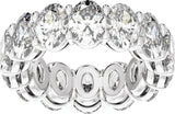 Platinum Oval Natural Diamond Low Profile Eternity Band - 6.1x4.5mm Stones - view 3