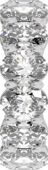 Platinum Oval Natural Diamond Low Profile Eternity Band - 6.1x4.5mm Stones - view 4