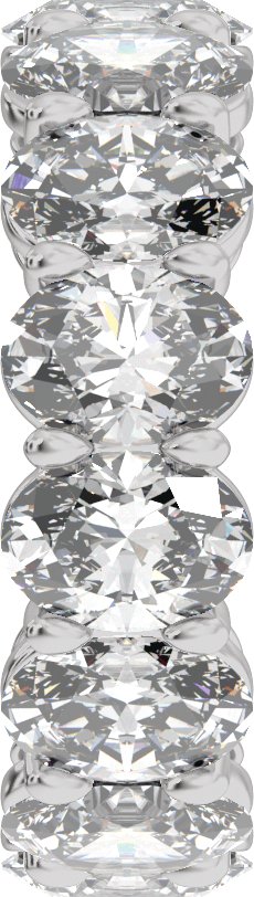 Platinum Oval Lab-Grown Diamond Low Profile Eternity Band - 6.1x4.5mm Stones - view 4