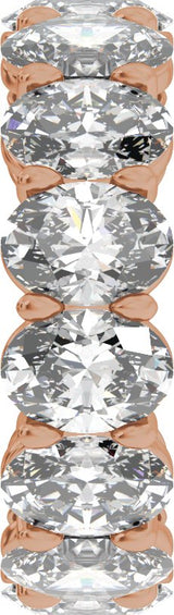 14K Gold Oval Lab-Grown Diamond Low Profile Eternity Band - 6.1x4.5mm Stones - Rose Gold - view 4