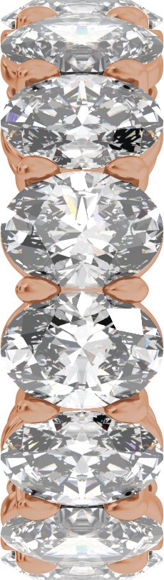 14K Gold Oval Lab-Grown Diamond Low Profile Eternity Band - 6.1x4.5mm Stones - Rose Gold - view 4