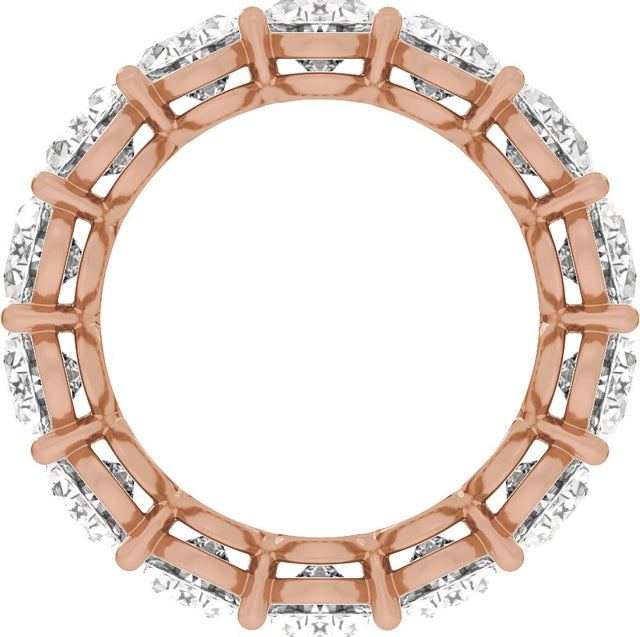 14K Gold Oval Lab-Grown Diamond Low Profile Eternity Band - 6.1x4.5mm Stones - Rose Gold - view 2