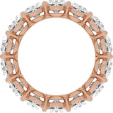 14K Gold Oval Natural Diamond Low Profile Eternity Band - 6.1x4.5mm Stones - Rose Gold - view 2