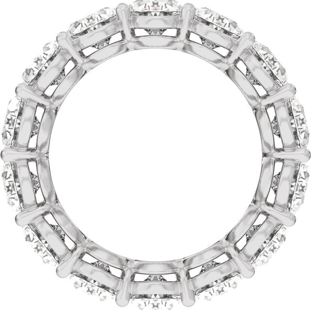 Platinum Oval Natural Diamond Low Profile Eternity Band - 6.1x4.5mm Stones - view 2