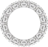 14K Gold Oval Natural Diamond Low Profile Eternity Band - 6.1x4.5mm Stones - White Gold - view 2