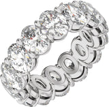Platinum Oval Natural Diamond Low Profile Eternity Band - 6.1x4.5mm Stones