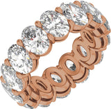14K Gold Oval Natural Diamond Low Profile Eternity Band - 6.1x4.5mm Stones - Rose Gold