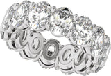 14K Gold Oval Lab-Grown Diamond Low Profile Eternity Band - 6.1x4.5mm Stones - White Gold - view 5