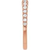 14K Gold Round Lab-Grown Diamond French-Set Graduated Anniversary Band - 3/8-3/4 CTW - Rose Gold - view 9