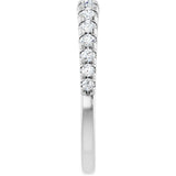 14K Gold Round Lab-Grown Diamond French-Set Graduated Anniversary Band - 3/8-3/4 CTW - White Gold - view 9