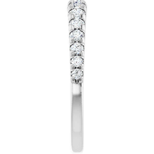 Platinum Round Lab-Grown Diamond French-Set Graduated Anniversary Band - 3/8-3/4 CTW - view 9