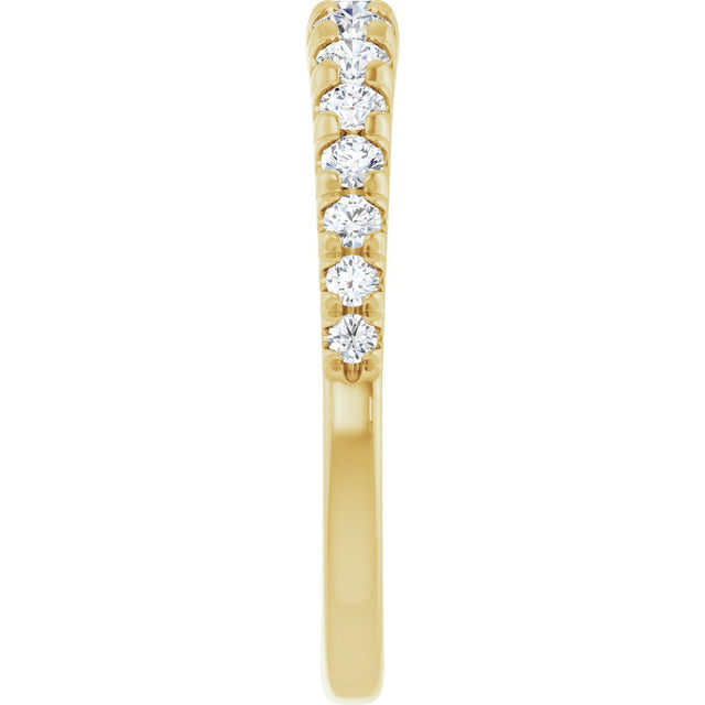 14K Gold Round Lab-Grown Diamond French-Set Graduated Anniversary Band - 3/8-3/4 CTW - Yellow Gold - view 9