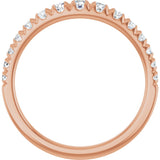 14K Gold Round Lab-Grown Diamond French-Set Graduated Anniversary Band - 3/8-3/4 CTW - Rose Gold - view 7