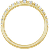 14K Gold Round Lab-Grown Diamond French-Set Graduated Anniversary Band - 3/8-3/4 CTW - Yellow Gold - view 7