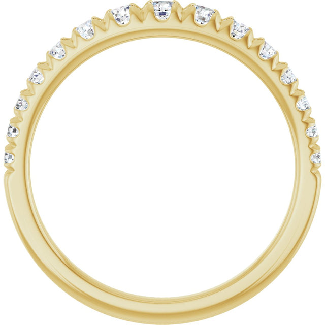 14K Gold Round Lab-Grown Diamond French-Set Graduated Anniversary Band - 3/8-3/4 CTW - Yellow Gold - view 7