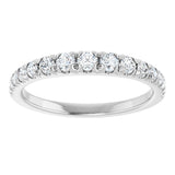 14K Gold Round Lab-Grown Diamond French-Set Graduated Anniversary Band - 3/8-3/4 CTW - White Gold - view 8