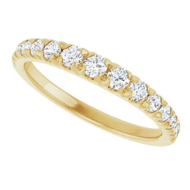 14K Gold Round Lab-Grown Diamond French-Set Graduated Anniversary Band - 3/8-3/4 CTW - Yellow Gold - view 10