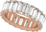 14K Gold Straight Baguette Lab-Grown Diamond Low Profile Eternity Band - 5x2.5mm Stones - Rose Gold - view 5