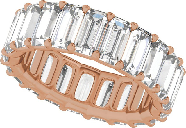 14K Gold Straight Baguette Lab-Grown Diamond Low Profile Eternity Band - 5x2.5mm Stones - Rose Gold - view 5