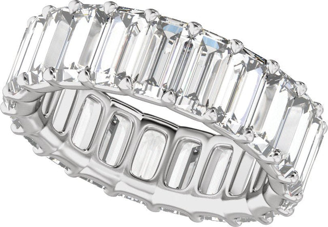Platinum Straight Baguette Lab-Grown Diamond Low Profile Eternity Band - 5x2.5mm Stones - view 5