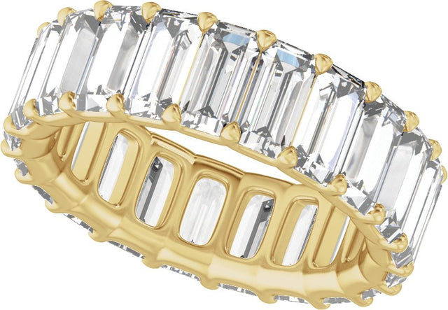14K Gold Straight Baguette Lab-Grown Diamond Low Profile Eternity Band - 5x2.5mm Stones - Yellow Gold - view 5