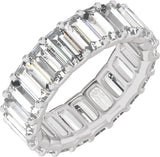 14K Gold Straight Baguette Lab-Grown Diamond Low Profile Eternity Band - 5x2.5mm Stones - White Gold