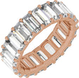 14K Gold Straight Baguette Lab-Grown Diamond Low Profile Eternity Band - 5x2.5mm Stones - Rose Gold