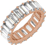 14K Gold Straight Baguette Lab-Grown Diamond Low Profile Eternity Band - 5x2.5mm Stones - Rose Gold