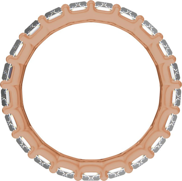 14K Gold Straight Baguette Lab-Grown Diamond Low Profile Eternity Band - 5x2.5mm Stones - Rose Gold - view 2