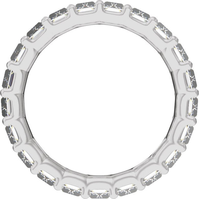 Platinum Straight Baguette Lab-Grown Diamond Low Profile Eternity Band - 5x2.5mm Stones - view 2