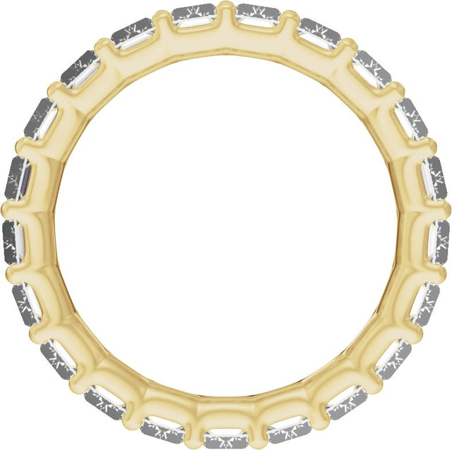 14K Gold Straight Baguette Lab-Grown Diamond Low Profile Eternity Band - 5x2.5mm Stones - Yellow Gold - view 2