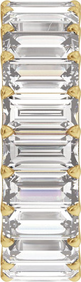 14K Gold Straight Baguette Lab-Grown Diamond Low Profile Eternity Band - 5x2.5mm Stones - Yellow Gold - view 4