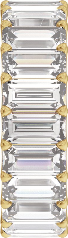 14K Gold Straight Baguette Lab-Grown Diamond Low Profile Eternity Band - 5x2.5mm Stones - Yellow Gold - view 4