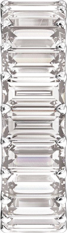 Platinum Straight Baguette Lab-Grown Diamond Low Profile Eternity Band - 5x2.5mm Stones - view 4
