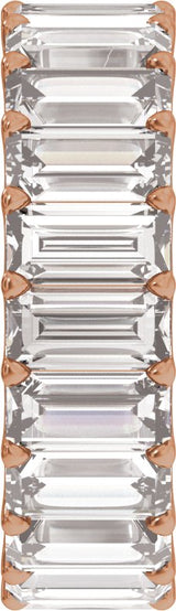 14K Gold Straight Baguette Lab-Grown Diamond Low Profile Eternity Band - 5x2.5mm Stones - Rose Gold - view 4
