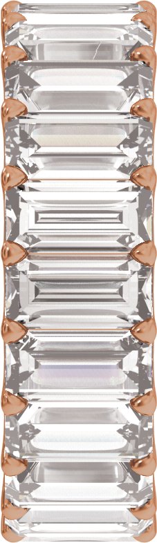 14K Gold Straight Baguette Lab-Grown Diamond Low Profile Eternity Band - 5x2.5mm Stones - Rose Gold - view 4