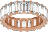 14K Gold Straight Baguette Lab-Grown Diamond Low Profile Eternity Band - 5x2.5mm Stones - Rose Gold - view 3