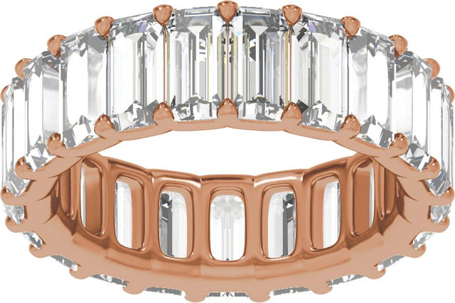 14K Gold Straight Baguette Lab-Grown Diamond Low Profile Eternity Band - 5x2.5mm Stones - Rose Gold - view 3
