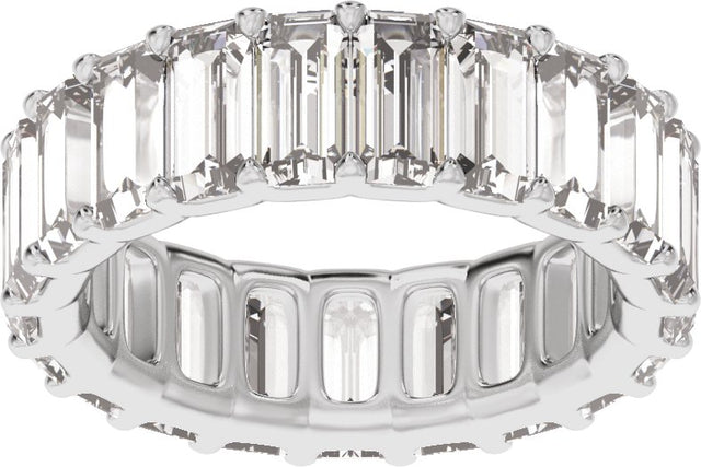 Platinum Straight Baguette Lab-Grown Diamond Low Profile Eternity Band - 5x2.5mm Stones - view 3