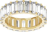 14K Gold Straight Baguette Lab-Grown Diamond Low Profile Eternity Band - 5x2.5mm Stones - Yellow Gold - view 3